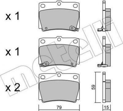 METELLI 22-0484-0 комплект тормозных колодок, дисковый тормоз на MITSUBISHI PAJERO SPORT II (KH_, KG_)