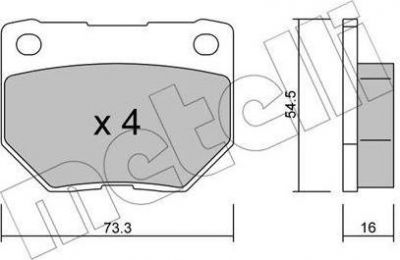 METELLI 22-0494-0 комплект тормозных колодок, дисковый тормоз на NISSAN 300 ZX (Z32)