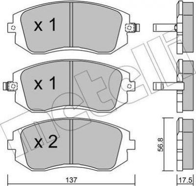 METELLI 22-0500-0 комплект тормозных колодок, дисковый тормоз на SUBARU FORESTER (SH)