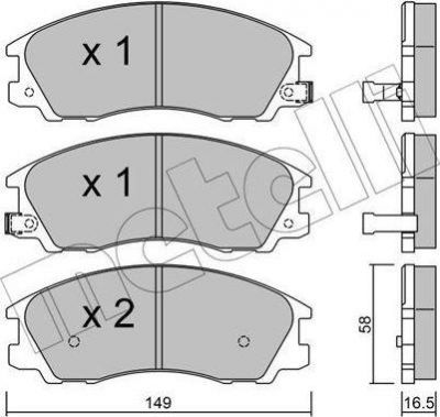 METELLI 22-0506-0 комплект тормозных колодок, дисковый тормоз на HYUNDAI TERRACAN (HP)