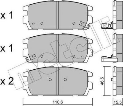 METELLI 22-0507-0 комплект тормозных колодок, дисковый тормоз на HYUNDAI TERRACAN (HP)