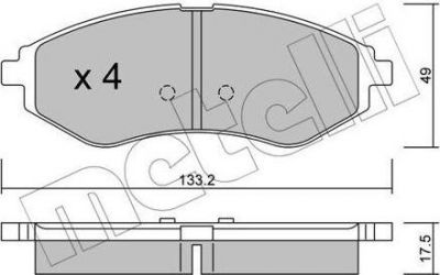 METELLI 22-0508-0 комплект тормозных колодок, дисковый тормоз на CHEVROLET AVEO Наклонная задняя часть (T250, T255)