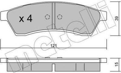 METELLI 22-0510-0 комплект тормозных колодок, дисковый тормоз на CHEVROLET EPICA (KL1_)