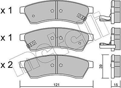 METELLI 22-0510-1 комплект тормозных колодок, дисковый тормоз на CHEVROLET EPICA (KL1_)