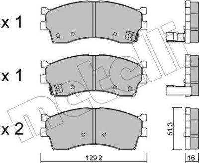 METELLI 22-0512-0 комплект тормозных колодок, дисковый тормоз на KIA SHUMA II (FB)