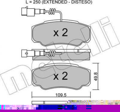 METELLI 22-0532-1 комплект тормозных колодок, дисковый тормоз на NISSAN CABSTAR