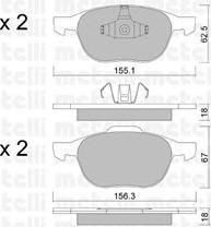 METELLI 22-0534-0 Колодки тормозные передние комплект Ford Focus II , III / Mazda 3/ VOLVO S40 II . (1321517)