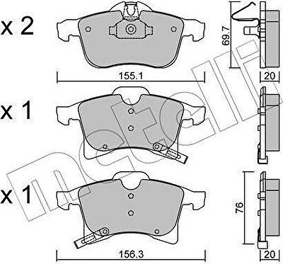 METELLI 22-0539-0 комплект тормозных колодок, дисковый тормоз на OPEL ZAFIRA B Van