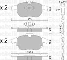 METELLI 22-0540-0K комплект тормозных колодок, дисковый тормоз на OPEL SIGNUM