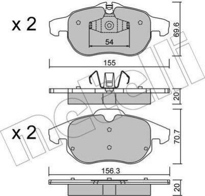 METELLI 22-0540-4 комплект тормозных колодок, дисковый тормоз на FIAT CROMA (194)