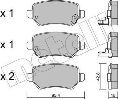 METELLI 22-0542-0 Комплект тормозных колодок, диско