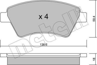 METELLI 22-0544-0 комплект тормозных колодок, дисковый тормоз на RENAULT MEGANE II седан (LM0/1_)