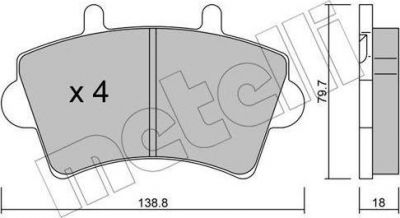 METELLI 22-0545-0 комплект тормозных колодок, дисковый тормоз на OPEL MOVANO Combi (J9)