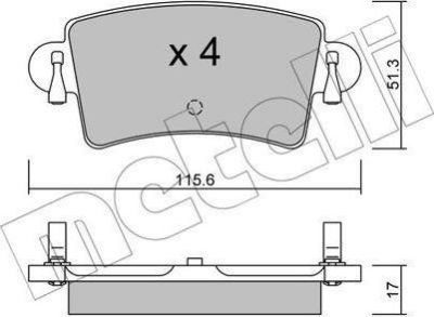 METELLI 22-0546-0 комплект тормозных колодок, дисковый тормоз на NISSAN INTERSTAR c бортовой платформой/ходовая часть