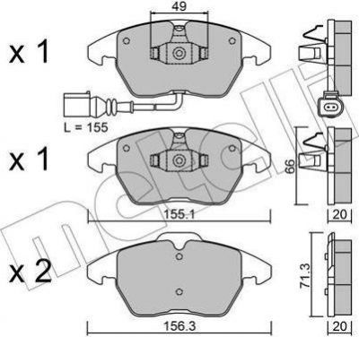 METELLI 22-0548-0 комплект тормозных колодок, дисковый тормоз на SKODA OCTAVIA (1Z3)