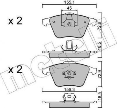 METELLI 22-0549-3 комплект тормозных колодок, дисковый тормоз на OPEL VECTRA C универсал