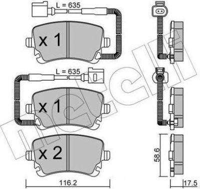 METELLI 22-0554-1 комплект тормозных колодок, дисковый тормоз на VW PHAETON (3D_)