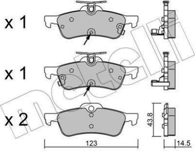 METELLI 22-0556-2 комплект тормозных колодок, дисковый тормоз на HONDA CIVIC IX (FK)