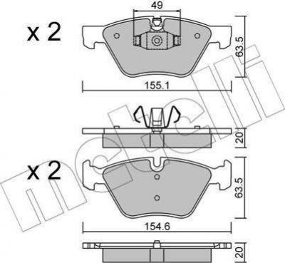 METELLI 22-0557-5 комплект тормозных колодок, дисковый тормоз на 3 (E90)