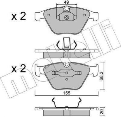 METELLI 22-0558-0 комплект тормозных колодок, дисковый тормоз на 5 (E60)