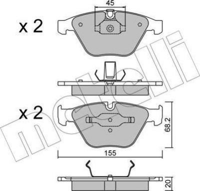 METELLI 22-0558-4 комплект тормозных колодок, дисковый тормоз на 3 купе (E92)