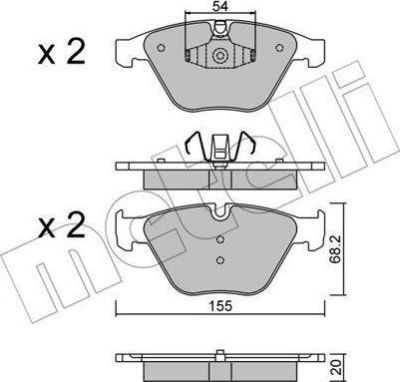 METELLI 22-0558-6 комплект тормозных колодок, дисковый тормоз на 3 (E90)