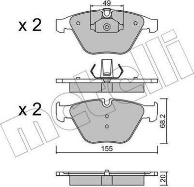 METELLI 22-0558-9 комплект тормозных колодок, дисковый тормоз на 5 (E60)