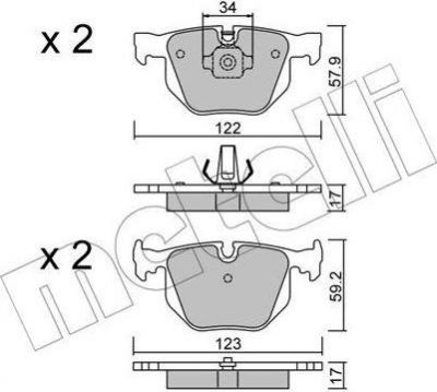METELLI 22-0561-0 комплект тормозных колодок, дисковый тормоз на 7 (E65, E66, E67)