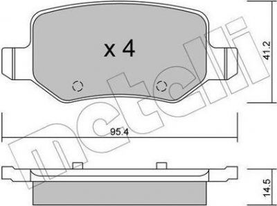 METELLI 22-0565-0 комплект тормозных колодок, дисковый тормоз на MERCEDES-BENZ A-CLASS (W168)