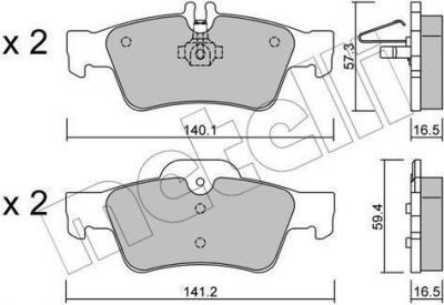 METELLI 22-0568-0 комплект тормозных колодок, дисковый тормоз на MERCEDES-BENZ CLS (C219)