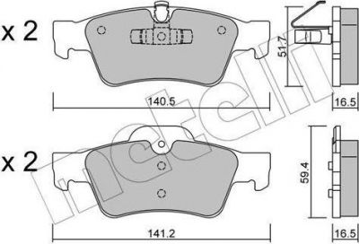 METELLI 22-0568-1 комплект тормозных колодок, дисковый тормоз на MERCEDES-BENZ M-CLASS (W164)