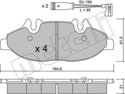 METELLI 22-0575-0K комплект тормозных колодок, дисковый тормоз на MERCEDES-BENZ VIANO (W639)