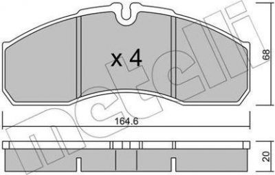 METELLI 22-0578-3 комплект тормозных колодок, дисковый тормоз на RENAULT TRUCKS MASCOTT c бортовой платформой/ходовая часть