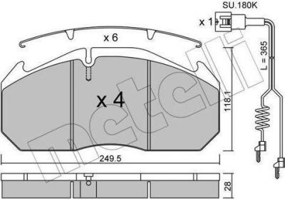 METELLI 22-0586-3K комплект тормозных колодок, дисковый тормоз на RENAULT TRUCKS Manager