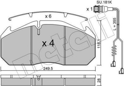 METELLI 22-0586-4K комплект тормозных колодок, дисковый тормоз на RENAULT TRUCKS Magnum