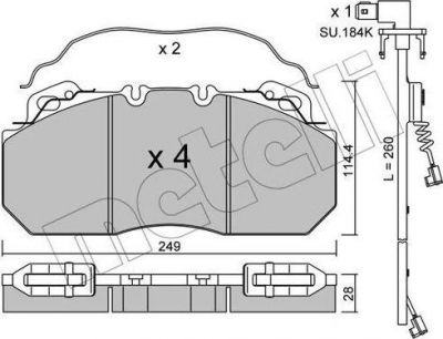 METELLI 22-0589-0K комплект тормозных колодок, дисковый тормоз на RENAULT TRUCKS Premium