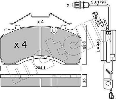 METELLI 22-0590-1K комплект тормозных колодок, дисковый тормоз на RENAULT TRUCKS Midlum