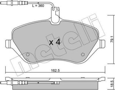 METELLI 22-0601-0 комплект тормозных колодок, дисковый тормоз на PEUGEOT 407 SW (6E_)