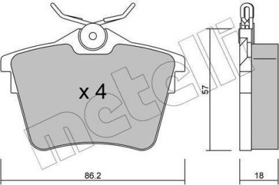 METELLI 22-0602-0 комплект тормозных колодок, дисковый тормоз на PEUGEOT 407 (6D_)