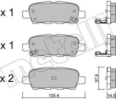 METELLI 22-0612-0 комплект тормозных колодок, дисковый тормоз на RENAULT KOLEOS (HY_)