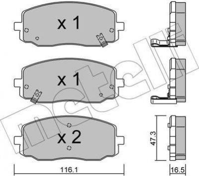 METELLI 22-0629-0 комплект тормозных колодок, дисковый тормоз на HYUNDAI i10 (PA)
