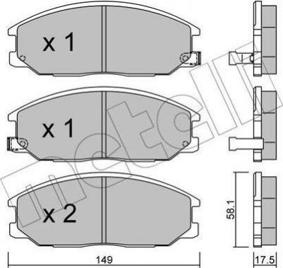 METELLI 22-0632-0 комплект тормозных колодок, дисковый тормоз на SSANGYONG KYRON