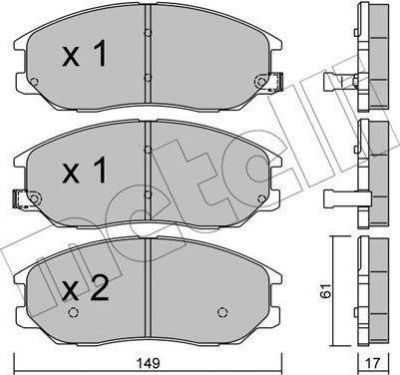 METELLI 22-0633-0 комплект тормозных колодок, дисковый тормоз на HYUNDAI TERRACAN (HP)