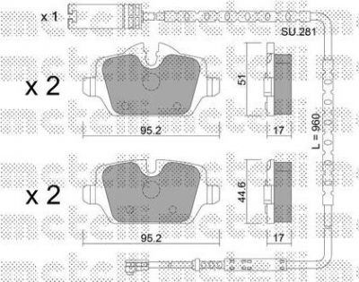 METELLI 22-0641-1K комплект тормозных колодок, дисковый тормоз на MINI MINI PACEMAN (R61)