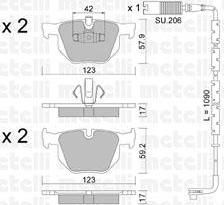 METELLI 22-0643-0K комплект тормозных колодок, дисковый тормоз на 3 купе (E92)