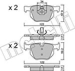 METELLI 22-0644-4 комплект тормозных колодок, дисковый тормоз на X6 (E71, E72)