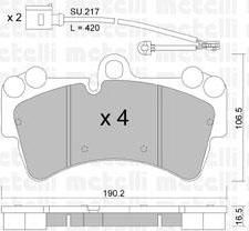 METELLI 22-0654-0K комплект тормозных колодок, дисковый тормоз на VW TOUAREG (7LA, 7L6, 7L7)