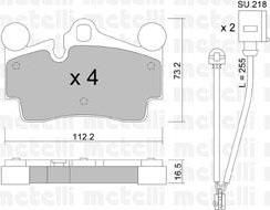 METELLI 22-0655-0K комплект тормозных колодок, дисковый тормоз на VW TOUAREG (7LA, 7L6, 7L7)