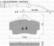 METELLI 22-0658-1K комплект тормозных колодок, дисковый тормоз на PORSCHE BOXSTER (987)