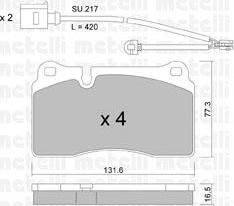 METELLI 22-0659-0K комплект тормозных колодок, дисковый тормоз на AUDI TT Roadster (8J9)